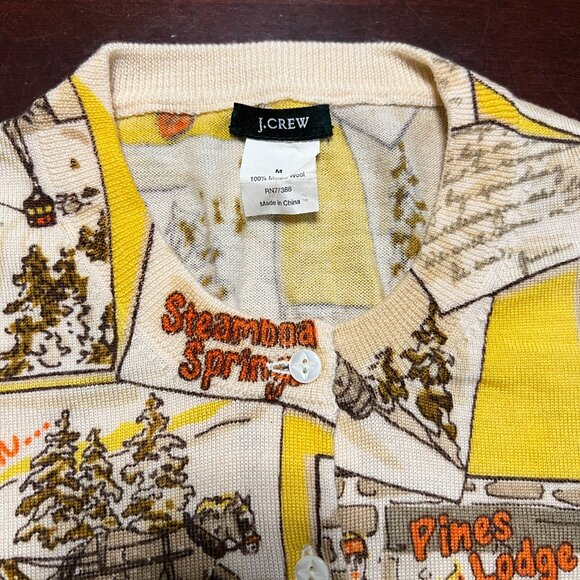 J CREW SKI RESORT PRINTED CARDIGAN SIZE M - Picture 3 of 11